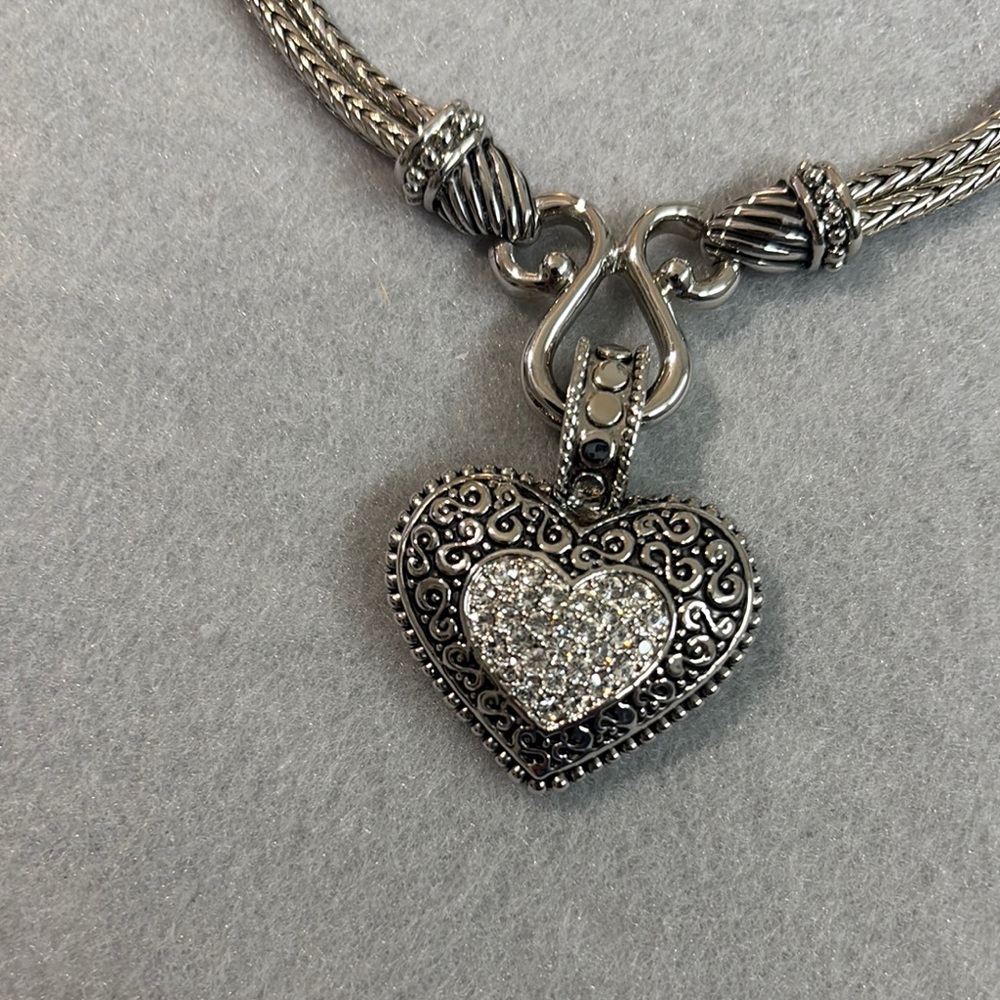 Lia Sophia Silver Heart Pendant Necklace and Bracelet Set - Picture 6 of 8